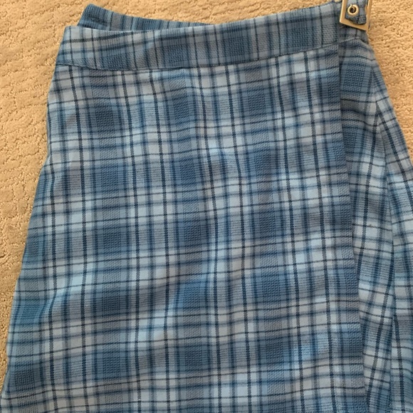 Brandy Melville John Galt Blue Plaid Cara Skirt one size - Picture 3 of 4